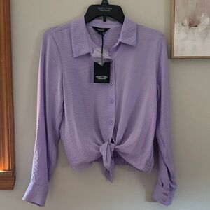 Simply Vera Lavender Button Down Shirt